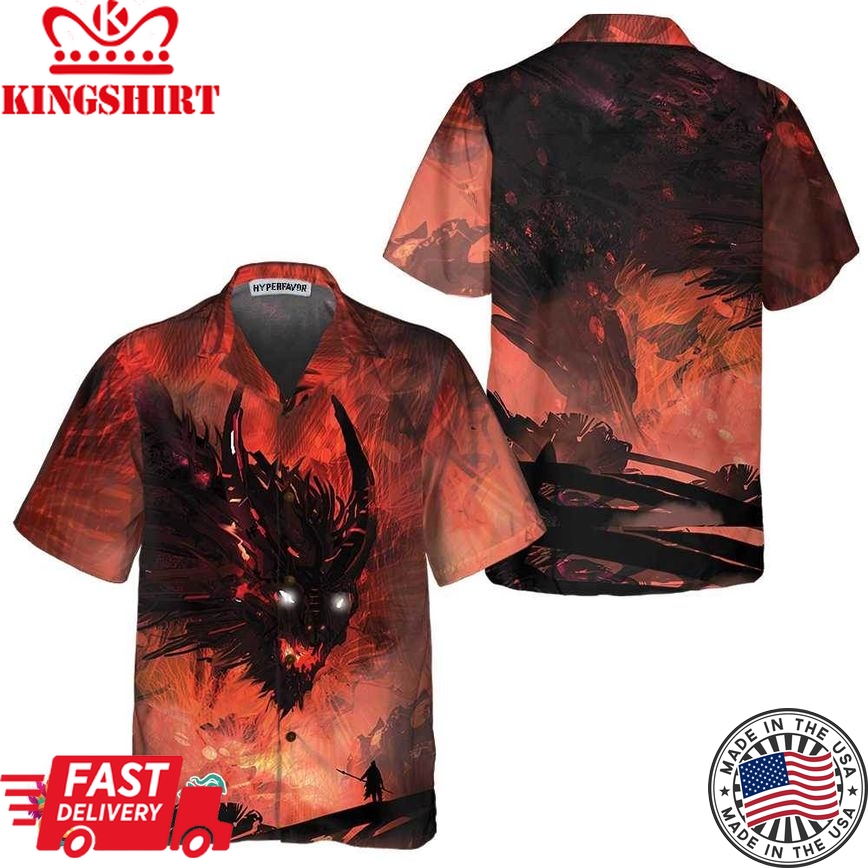 The War Dragon Hawaiian Shirt, Cool Dragon Shirt For Men