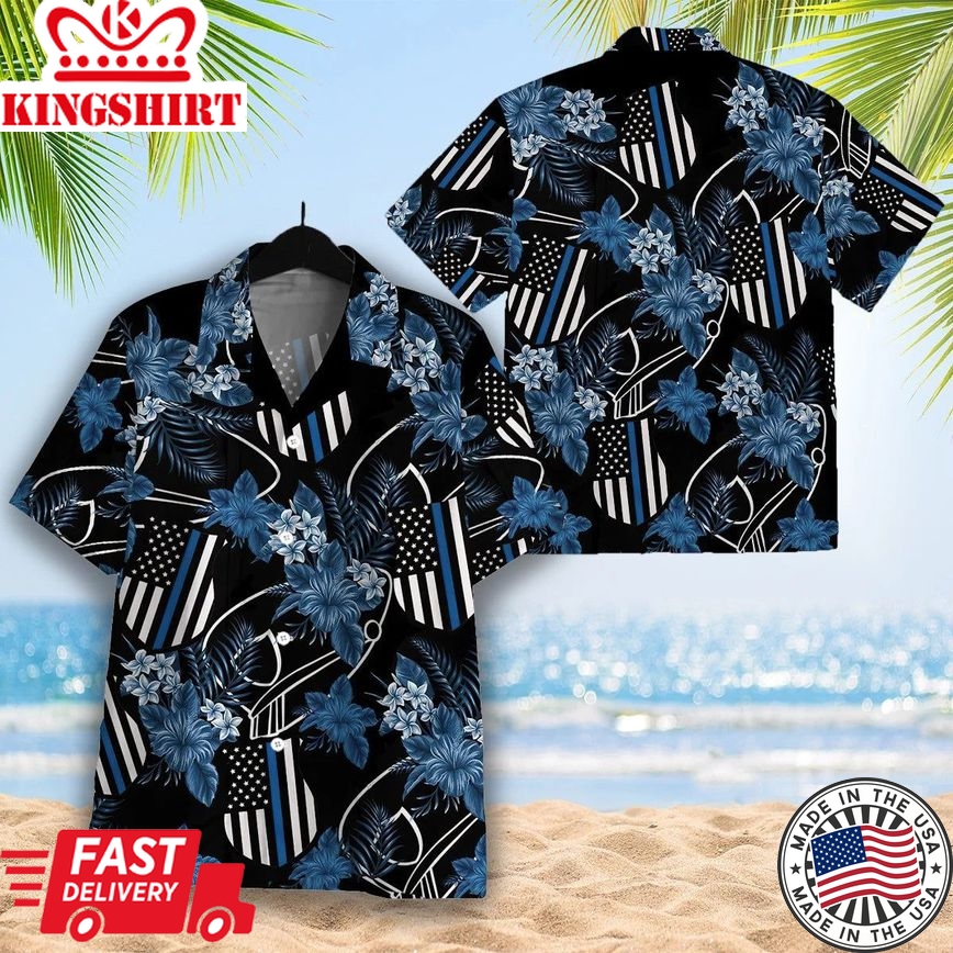 Thin Blue Line Police Hawaiian Shirt