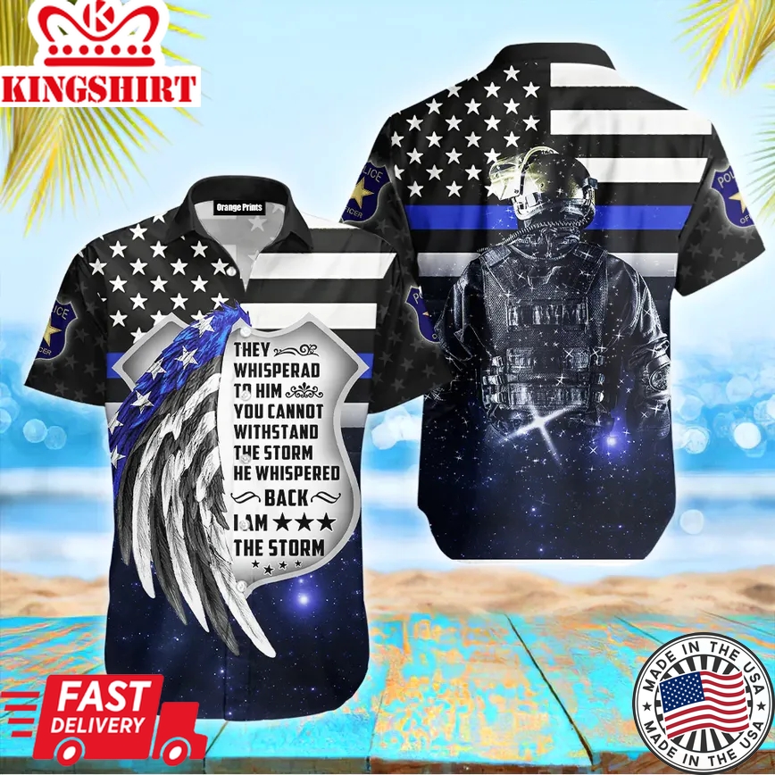 Thin Blue Line Police Trendy Hawaiian Shirt For