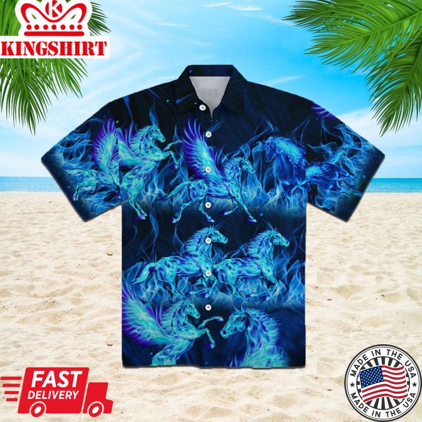 Thunder Water Horse Trendy Hawaiian Shirt