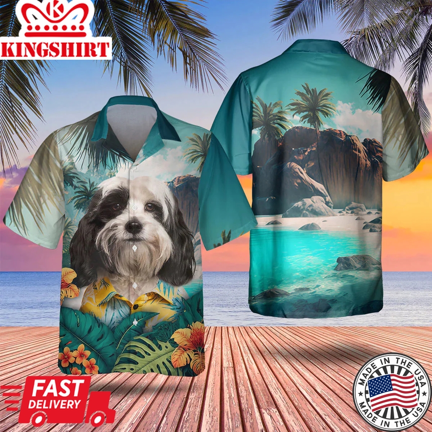 Tibetan Terrier Tropical Trendy Hawaiian Shirt, Dog Lover Trendy Hawaiian Shirt, Summer Gift For Men And Women