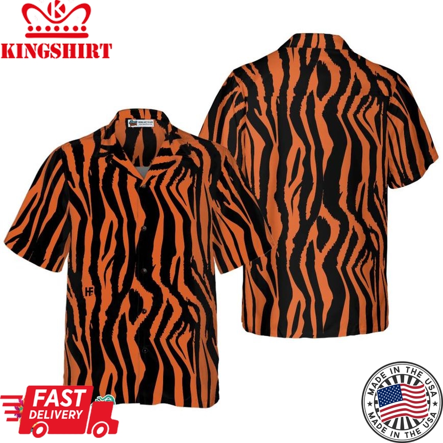 Tiger And Zebra Strip Hawaiian Shirt