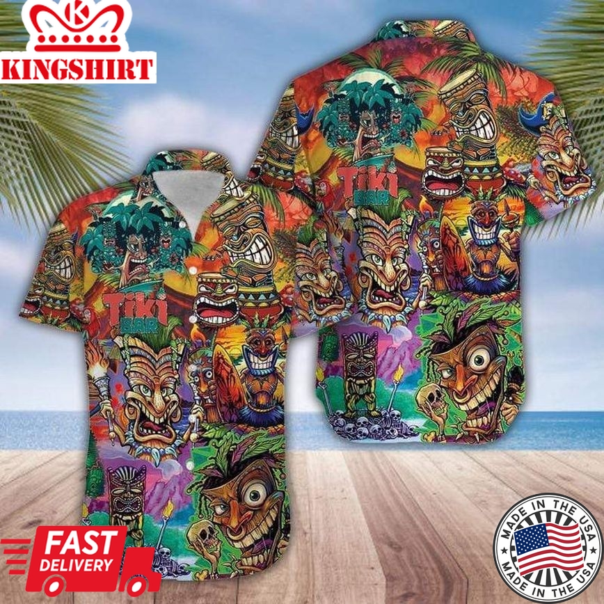 Tiki Bar Chill Trendy Hawaiian Shirt