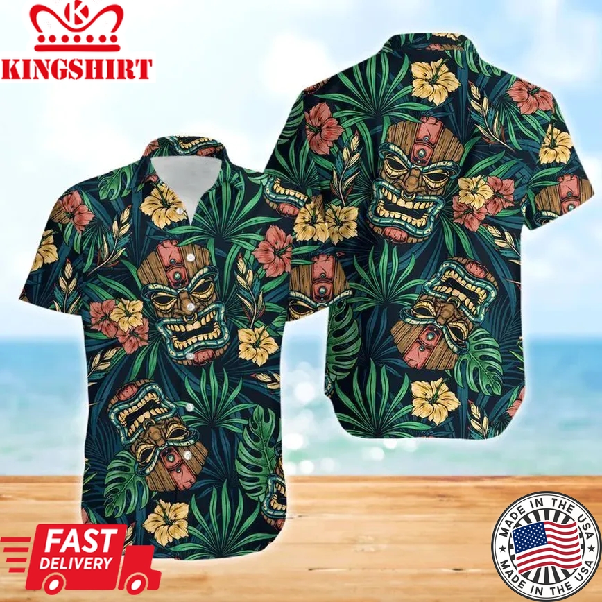 Tiki Colorful Awesome Trendy Hawaiian Shirt