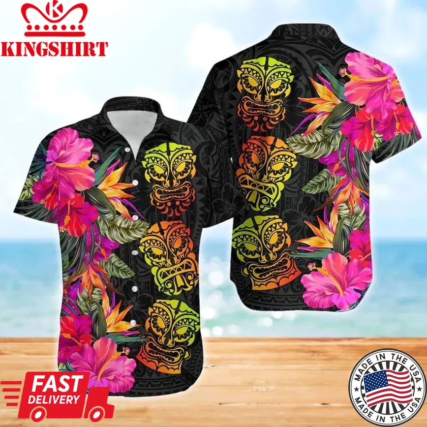 Tiki Colorful Awesome Trendy Hawaiian Shirt