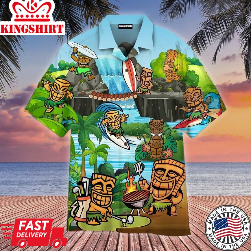 Tiki Keep Saying Aloha Tiki Hawaii Trendy Hawaiian Shirt For