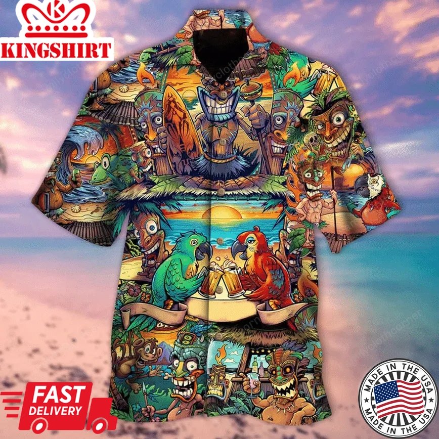 Tiki Vibes Trendy Hawaiian Shirt