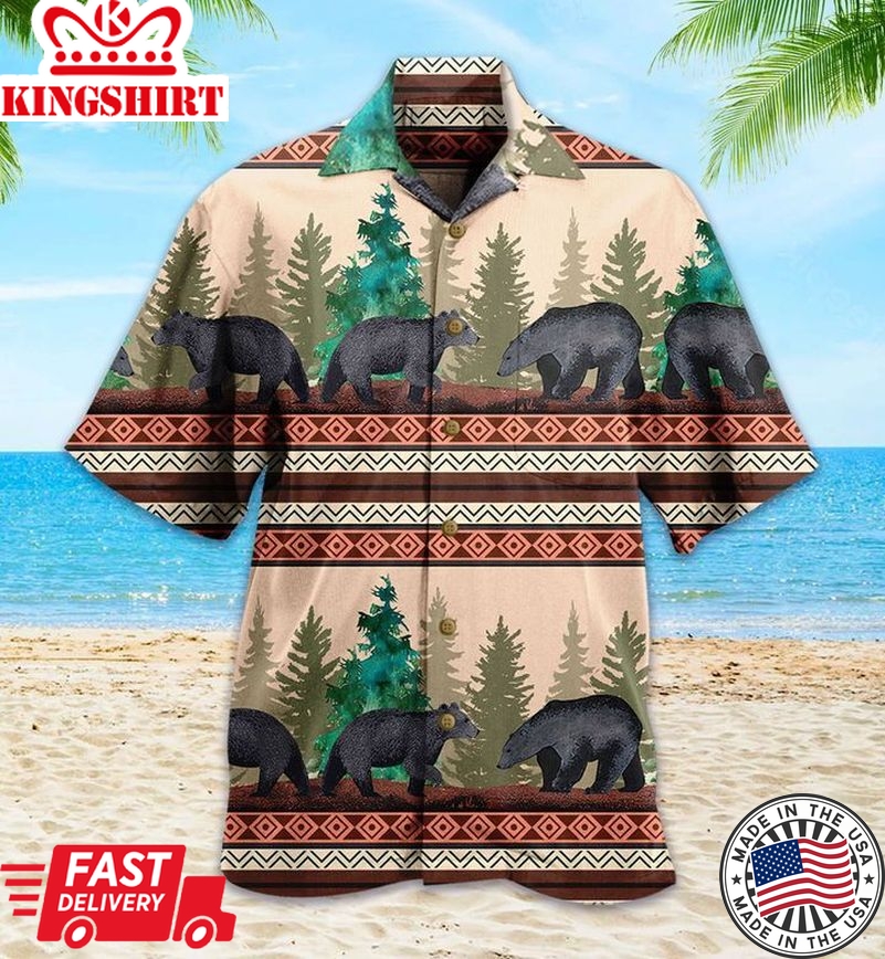 Timberline Bear Brown Trendy Hawaiian Shirt 3D Summer Gifts