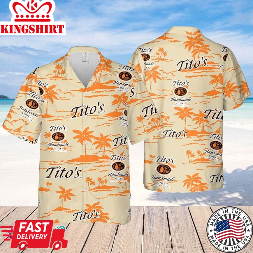 Tito's Vodka Hawaiian Beach Pattern Shirt, Summer Beer Hawaiian Shirt