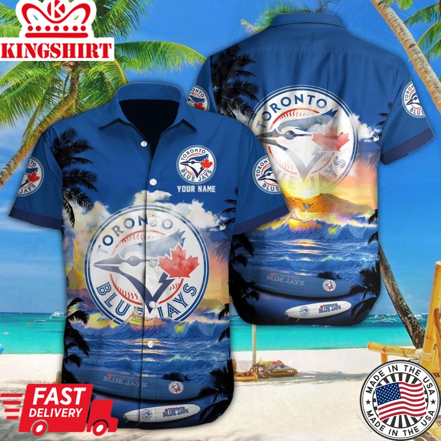 Toronto Blue Jays Customized Name Print Beach Shirt