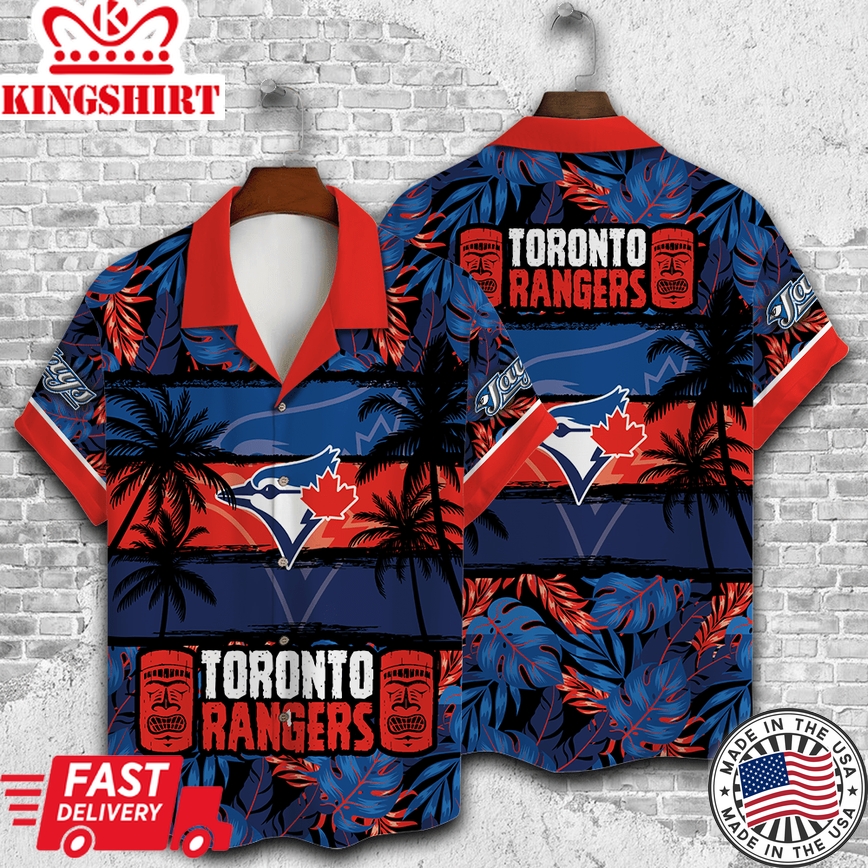 Toronto Blue Jays Hawaiian Shirt with Palm Trees All Over Print