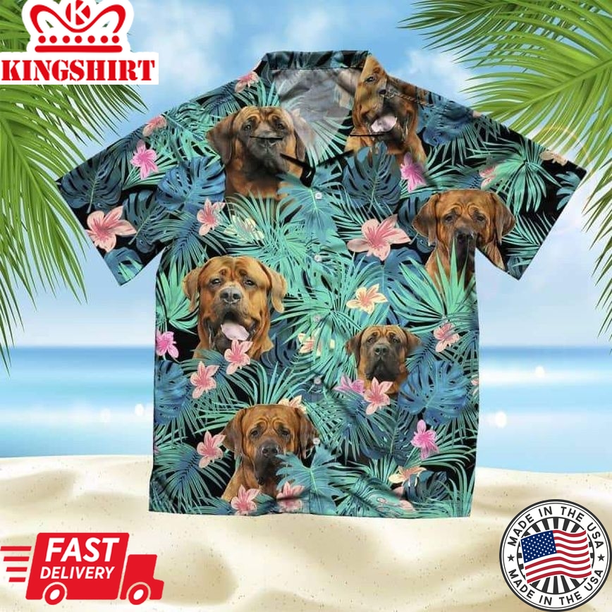 Tosa Trendy Hawaiian Shirt, Dog Summer Leaves Trendy Hawaiian Shirt, Unisex Print Aloha Short Sleeve Casual Shirt Summer Gifts