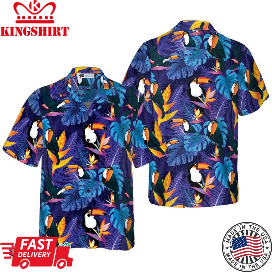 Toucan Birds Tropical Leaves V1 Hawaiian Shirt