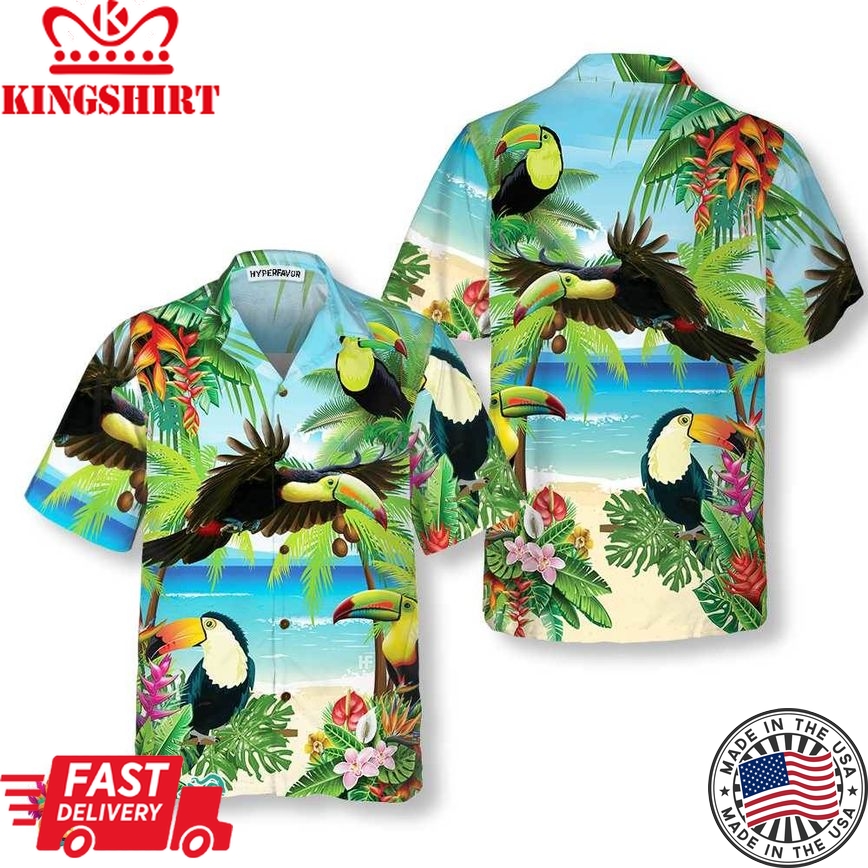 Toucan Tropical Beach Hawaiian Shirt, Funny Toucan Shirt For Men & Women