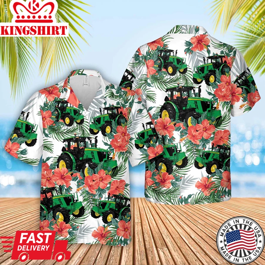 Tractor Hawaiian Flowers Trendy Hawaiian Shirt