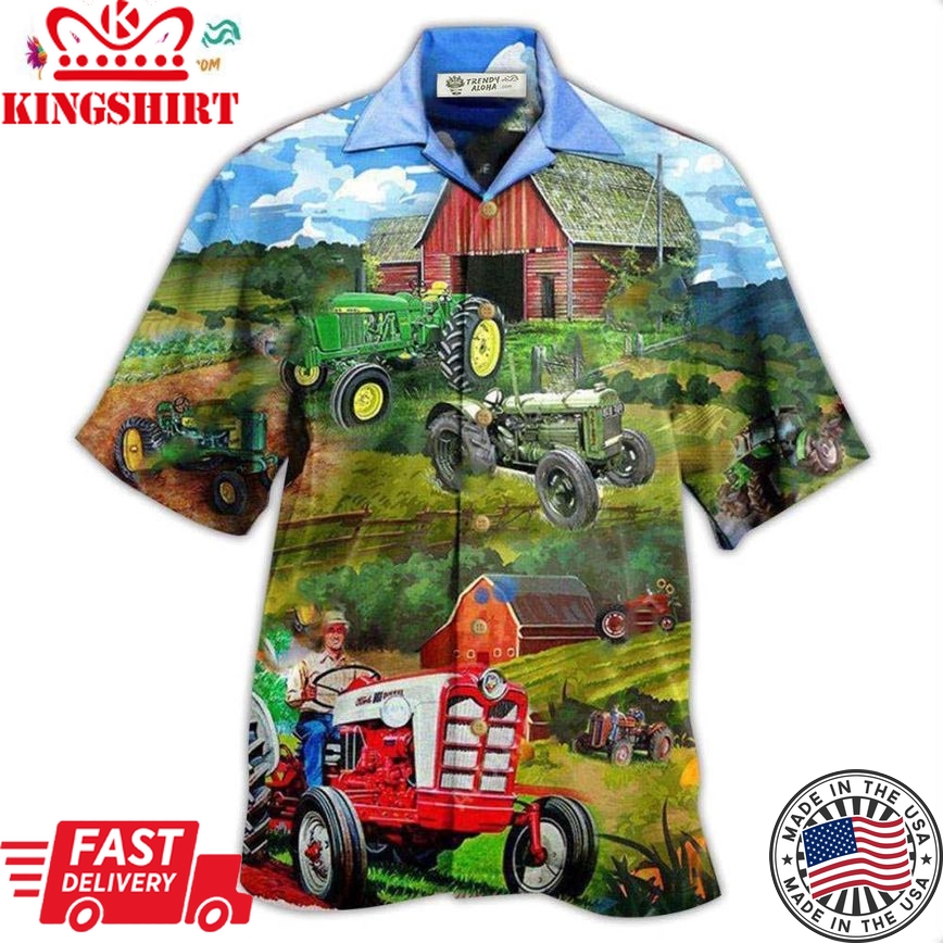 Tractor Keep Calm And Drive A Tractor Hawaiian Shirt