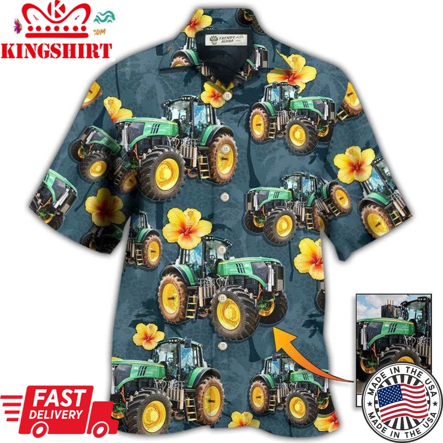 Tractor Lover Tropical Custom Photo Hawaiian Shirt