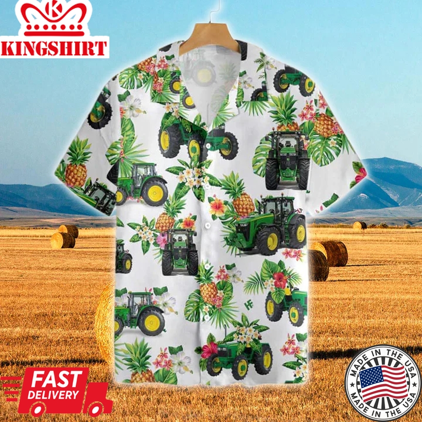 Tractors Pineapple All Over Printed 3D Trendy Hawaiian Shirt