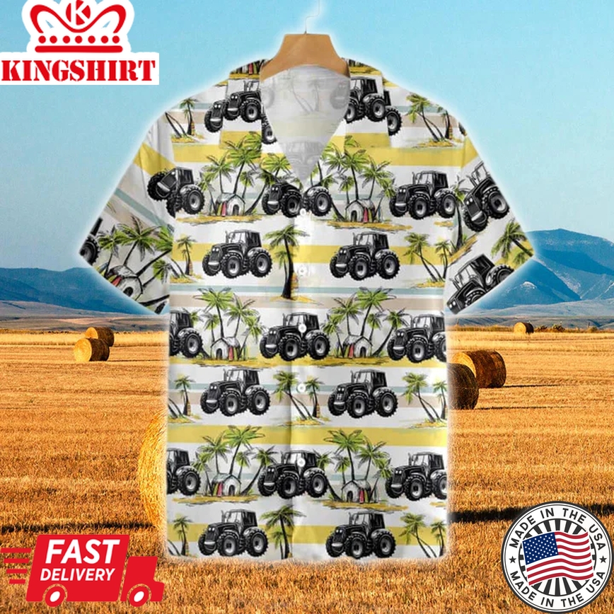 Tractors Tropical Land All Over Printed 3D Trendy Hawaiian Shirt, Trendy Hawaiian Shirt Gift For Men And Women