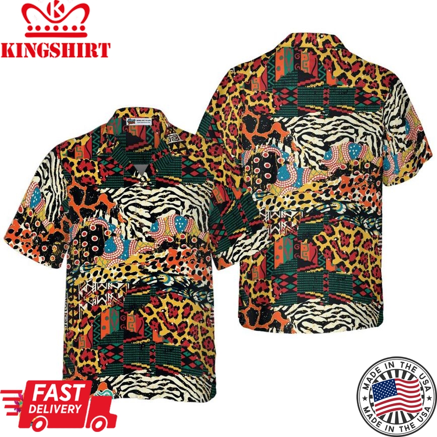 Traditional African Mixed Animal Skin Hawaiian Shirt