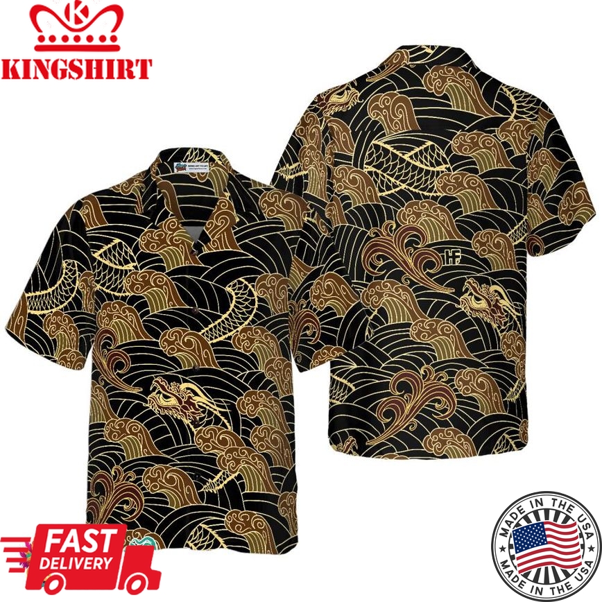 Traditional Dragon Pattern Hawaiian Shirt