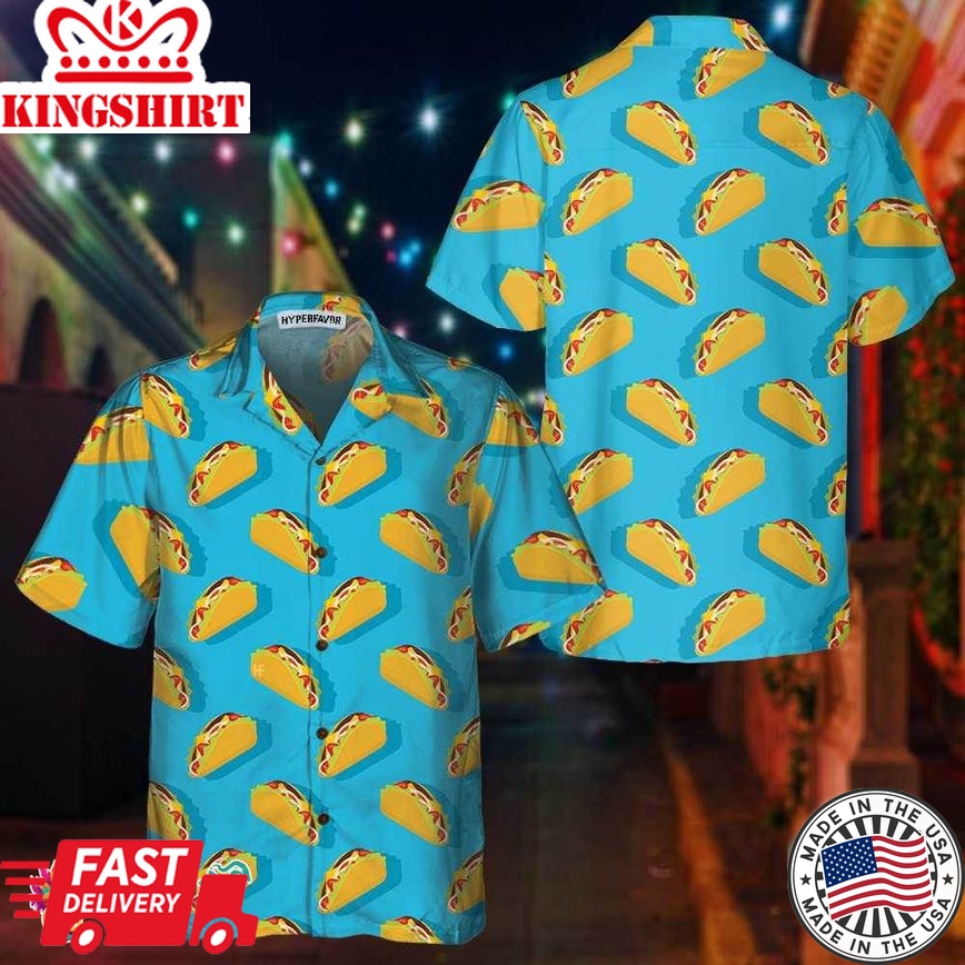 Traditional Mexican Food Taco Hawaiian Shirt, Short Sleeve Taco Shirt For Men And Women, Funny Taco Gift For Taco Lovers