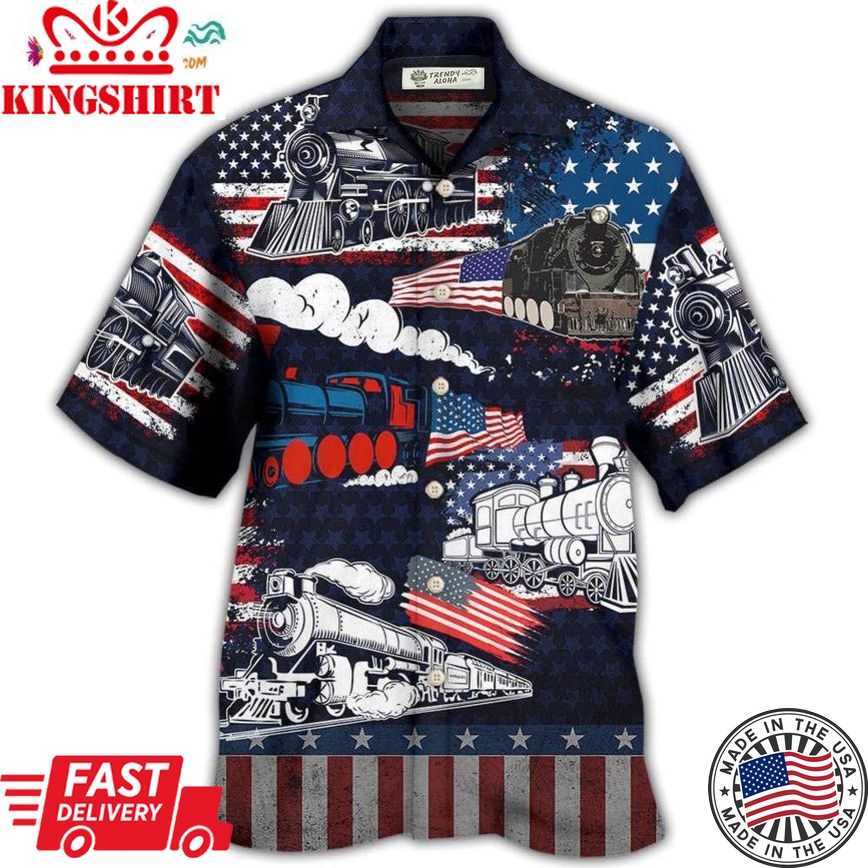 Train Independence Day Hawaiian Shirt