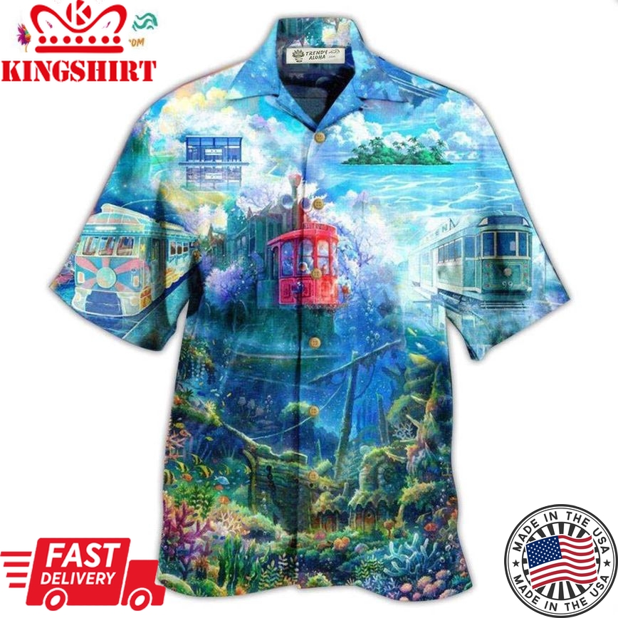 Tram Fantasy On The Ocean Hawaiian Shirt