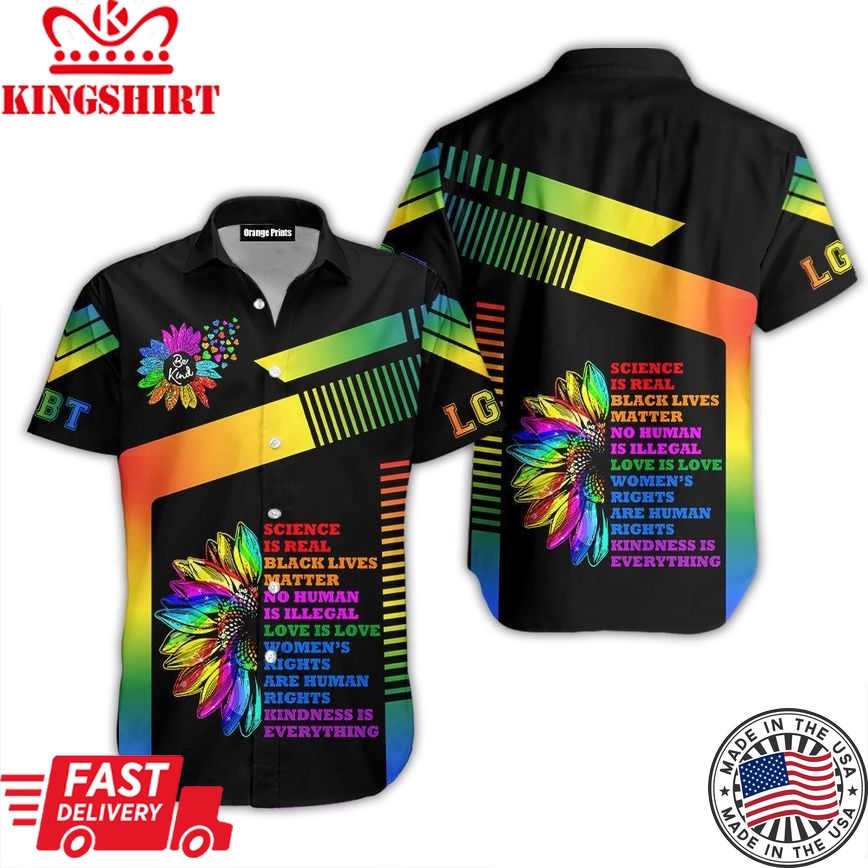 Trans Pride Be Kind Lgbt Aloha Hawaiian Shirts For Men & For Women |