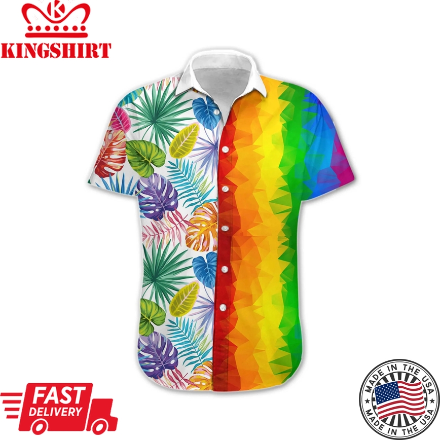 Transgender Shirt 3D Hawaiian, Awesome Lgbt Low Poly Design Hawaiian Shirt