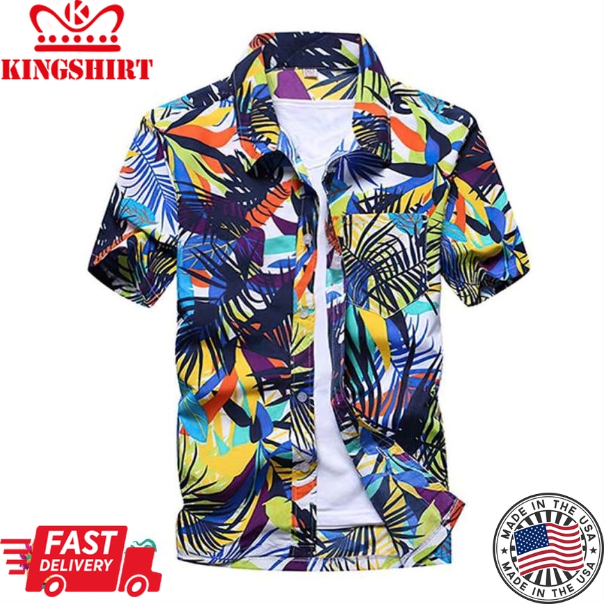 Trending Hawaiian Shirts Hawaiian Shirts Print Colorful Cool Aloha Beach Shirts For Men