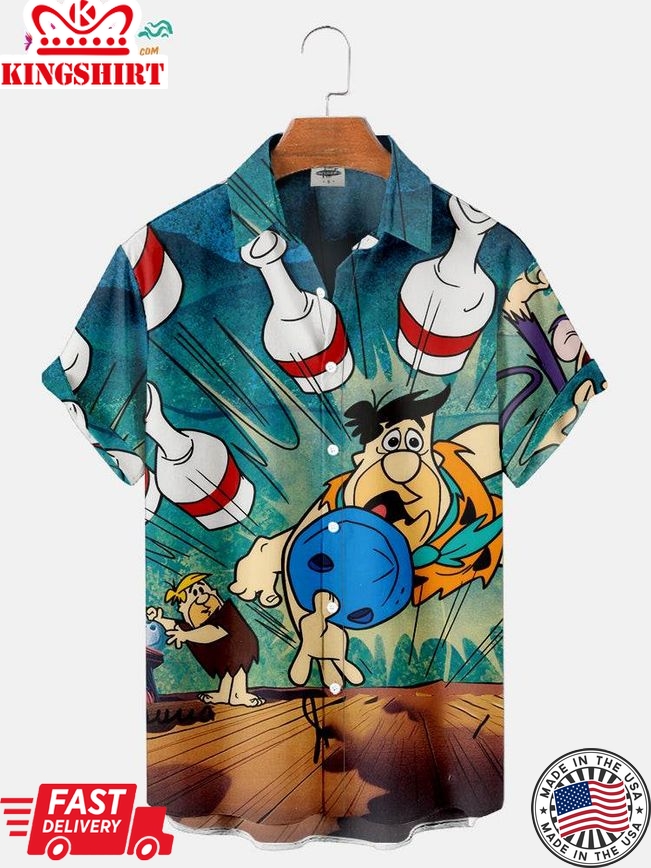 Trending Hawaiian Shirts Men's Flintstones Bowling Printed Shirt