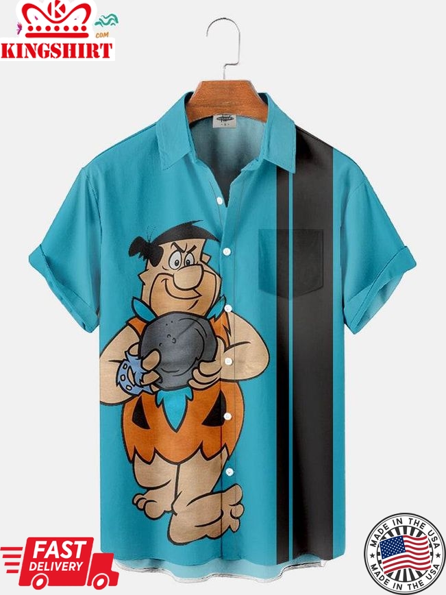 Trending Hawaiian Shirts Men's Flintstones Fred And Barney Bowling Shirt