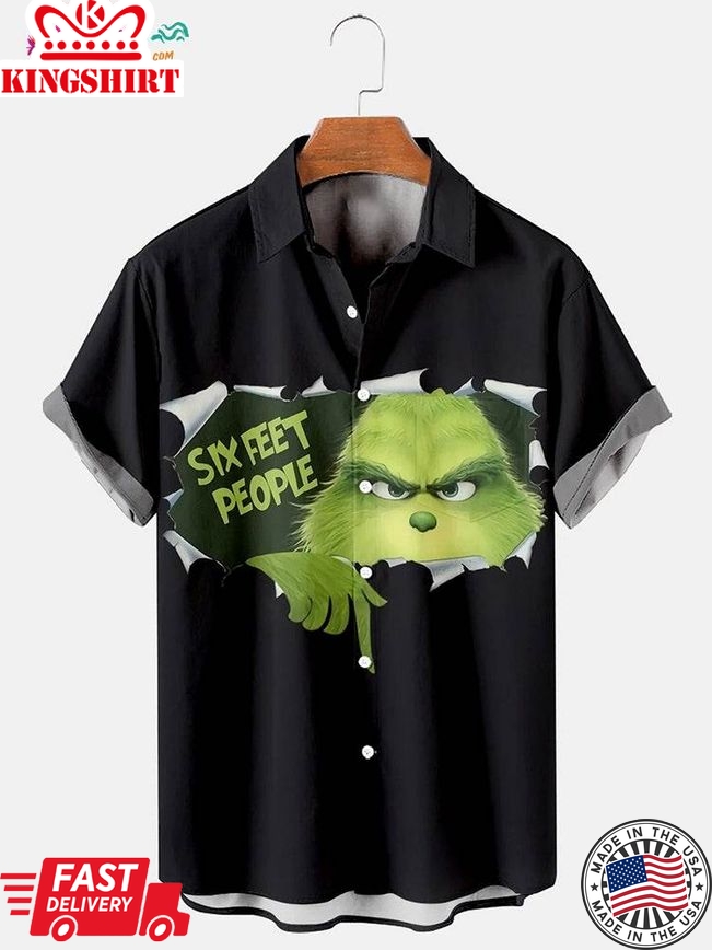 Trending Hawaiian Shirts Men's Grinch Print Shirt