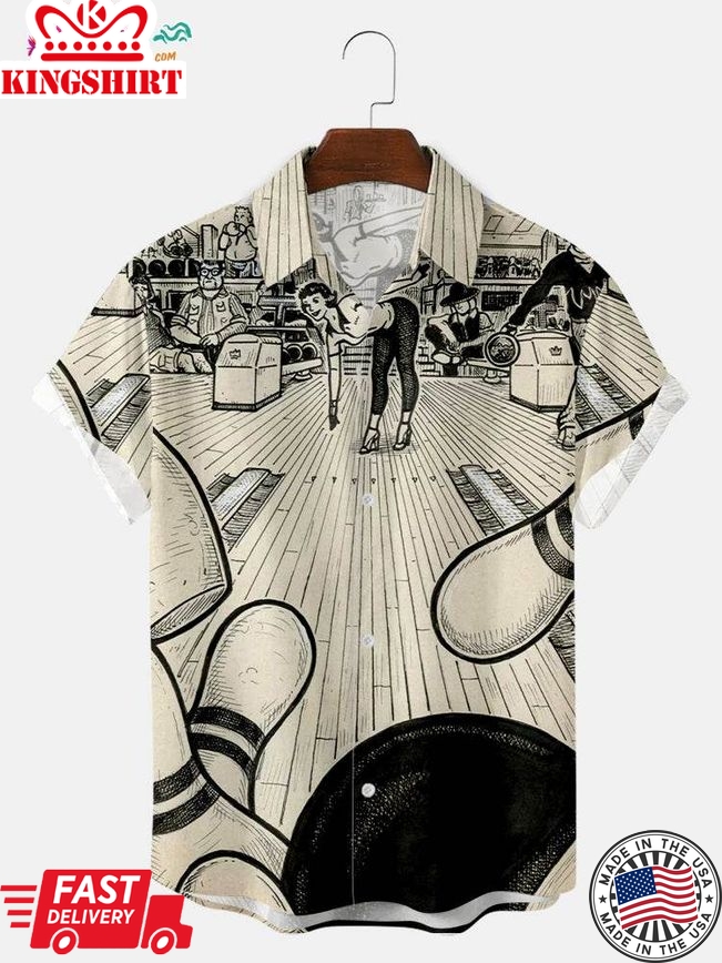 Trending Hawaiian Shirts Men's Vintage Bowling Printed Shirts & Tops