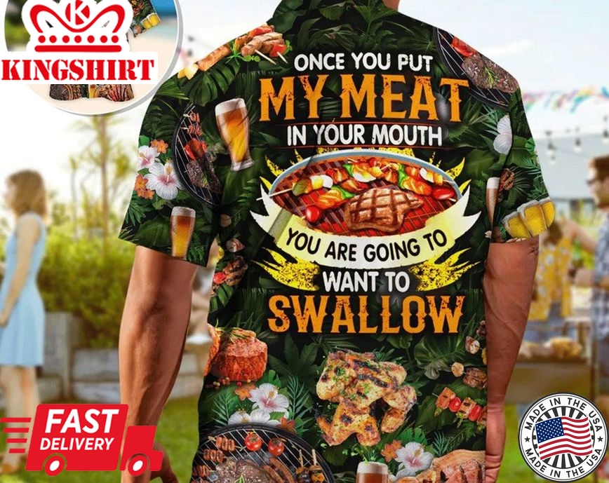 Trendy Hawaiian Shirt Barbecue Food Bbq, Gifts For Bachelor Party, Hawaiian Set Gift, Motivational Trendy Hawaiian Shirt, Gift For Family, Hawaii Style.