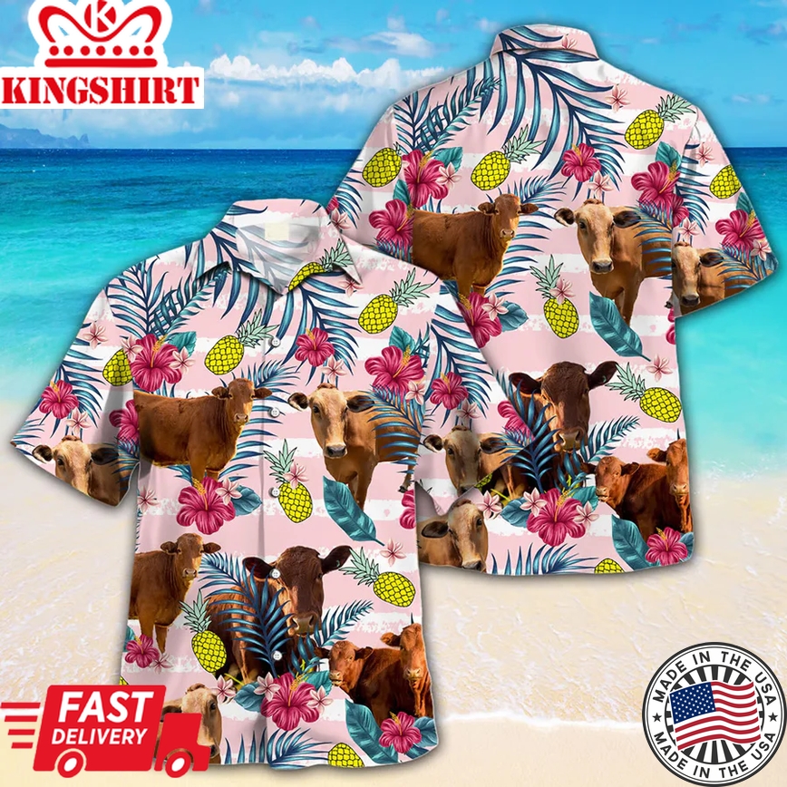 Trendy Hawaiian Shirt For Farm Lovers - Beefmaster Cow Trendy Hawaiian Shirt, Trendy Hawaiian Shirt For Men And Women