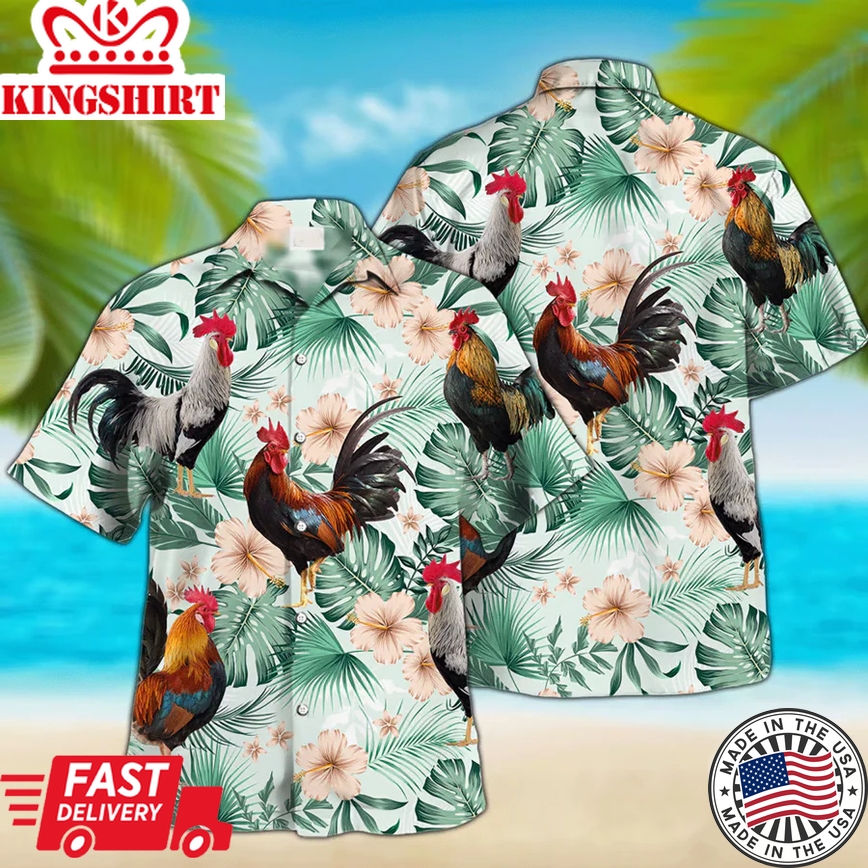 Trendy Hawaiian Shirt For Farm Lovers - Rooster Trendy Hawaiian Shirt For Men And Women