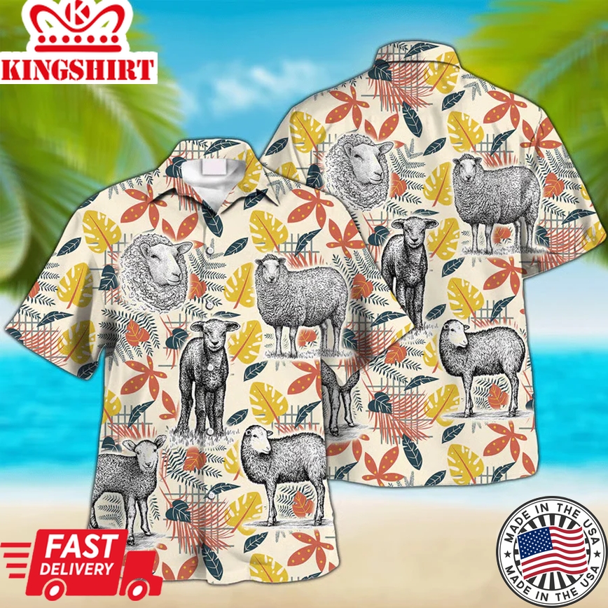 Trendy Hawaiian Shirt For Farm Lovers - Sheep Trendy Hawaiian Shirt For Men And Women