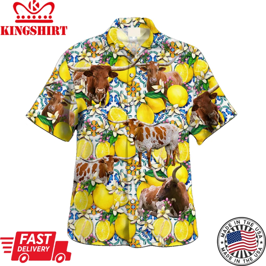 Trendy Hawaiian Shirt For Farm Lovers, Texas Longhorn Trendy Hawaiian Shirt For Men And Woman Clothing For Summer