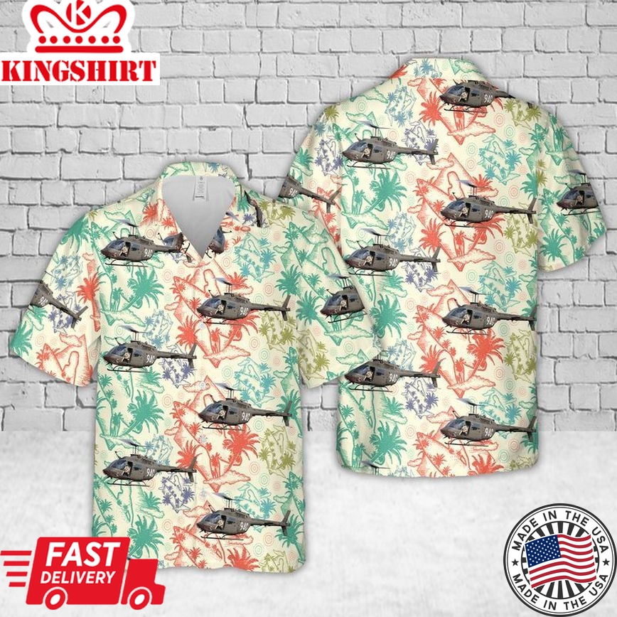 Trendy Military US Army Bell OH-58A Kiowa Trendy Hawaiian Shirt: Commanding Attire