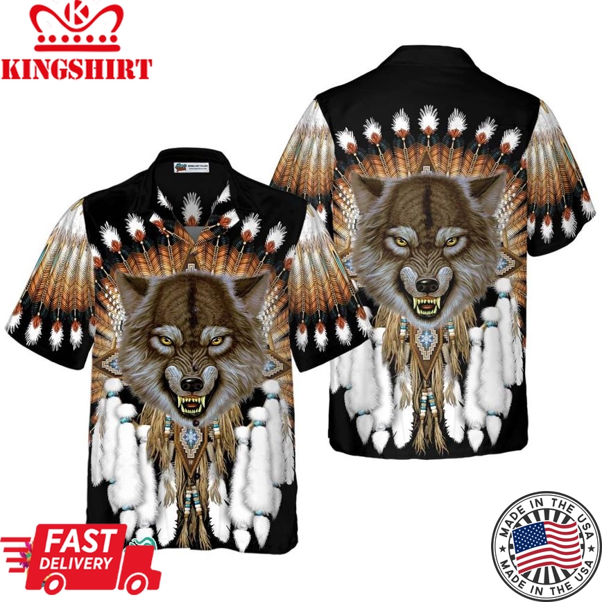 Tribal Angry Wolf Shirt For Men Hawaiian Shirt