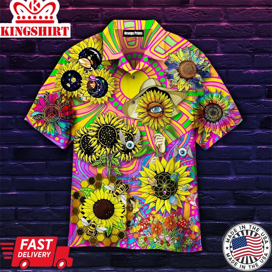 Trippie Hippie Sunflower Trendy Hawaiian Shirt For