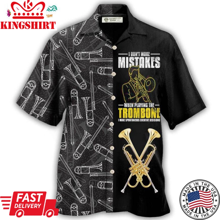 Trombone Music Lover Black Style Hawaiian Shirt