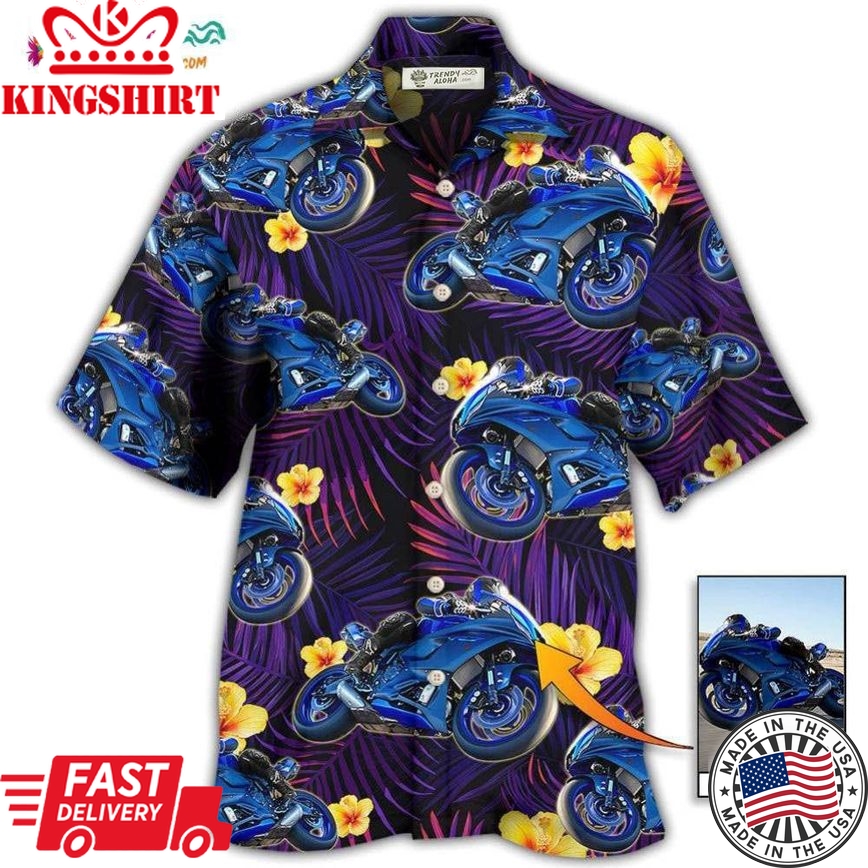 Trooper Motorcycle Tropical Custom Photo Hawaiian Shirt