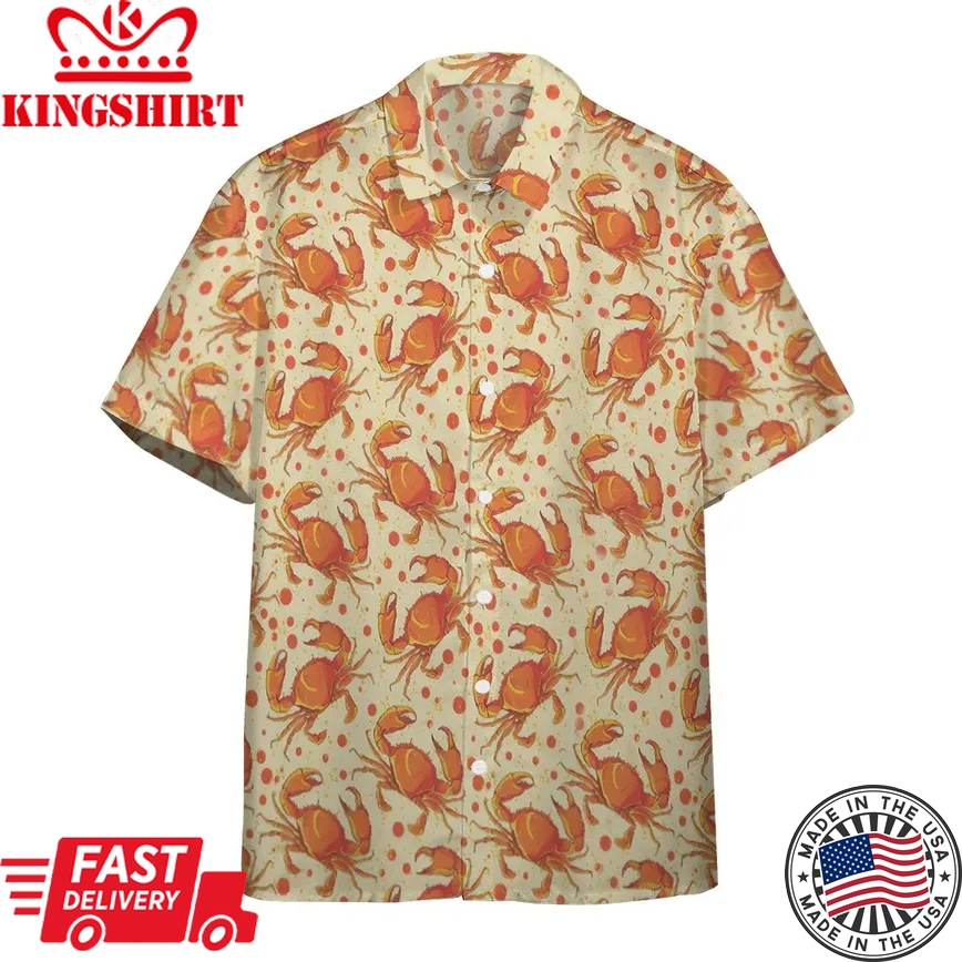 Tropical 3D Crab Trendy Hawaiian Shirt, Crab Lover Trendy Hawaiian Shirt For Summer Gifts