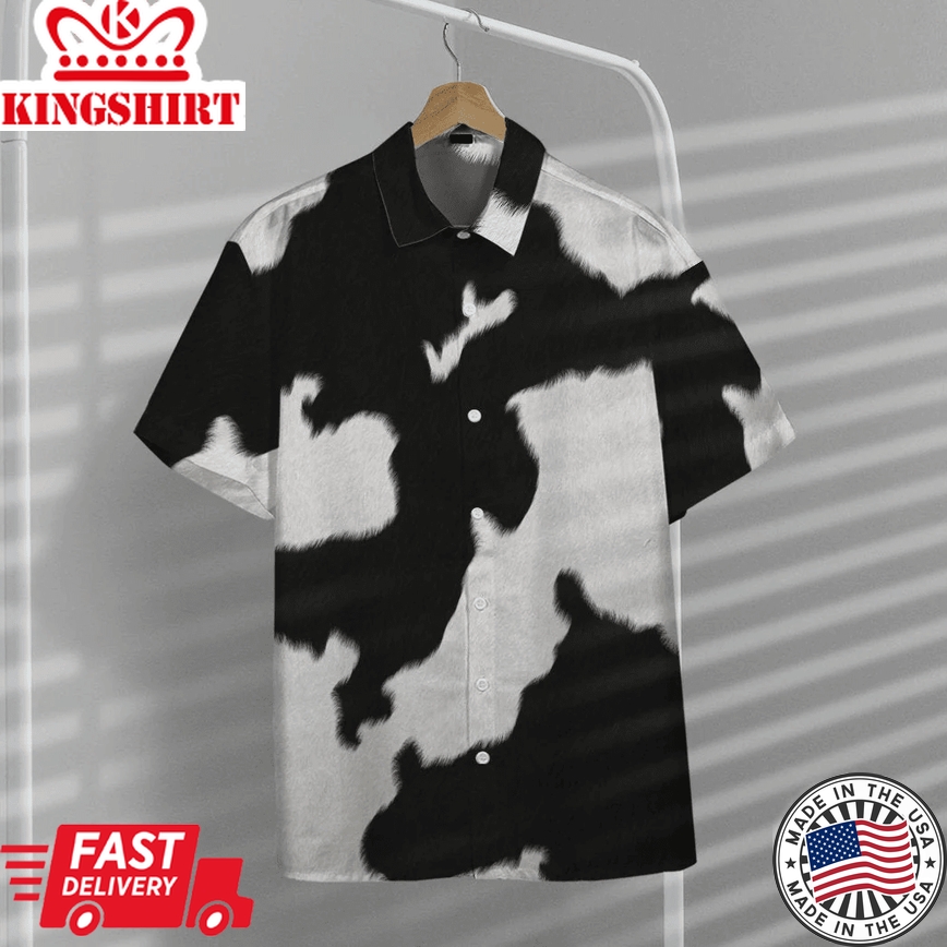 Tropical 3D Dairy Cow Trendy Hawaiian Shirt, Cow Trendy Hawaiian Shirt For Summer Gifts