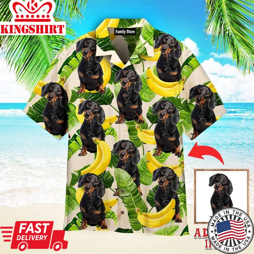 Tropical Banana Dachshund Summer Custom Hawaiian Shirt