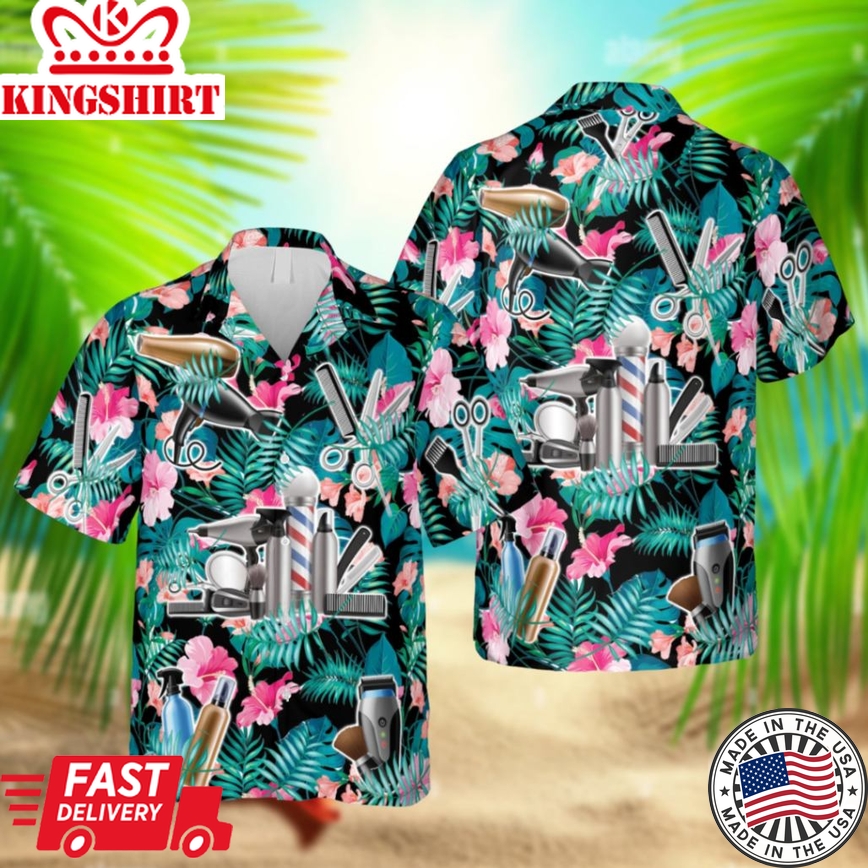 Tropical Barber Hawaii Shirt, Hair Spray Outdoor Clothing