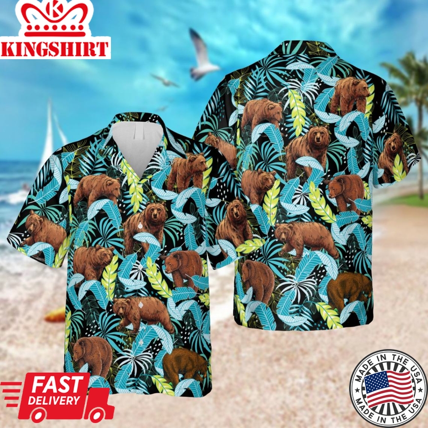 Tropical Bear Hawaii Shirt, Aloha T-Shirt